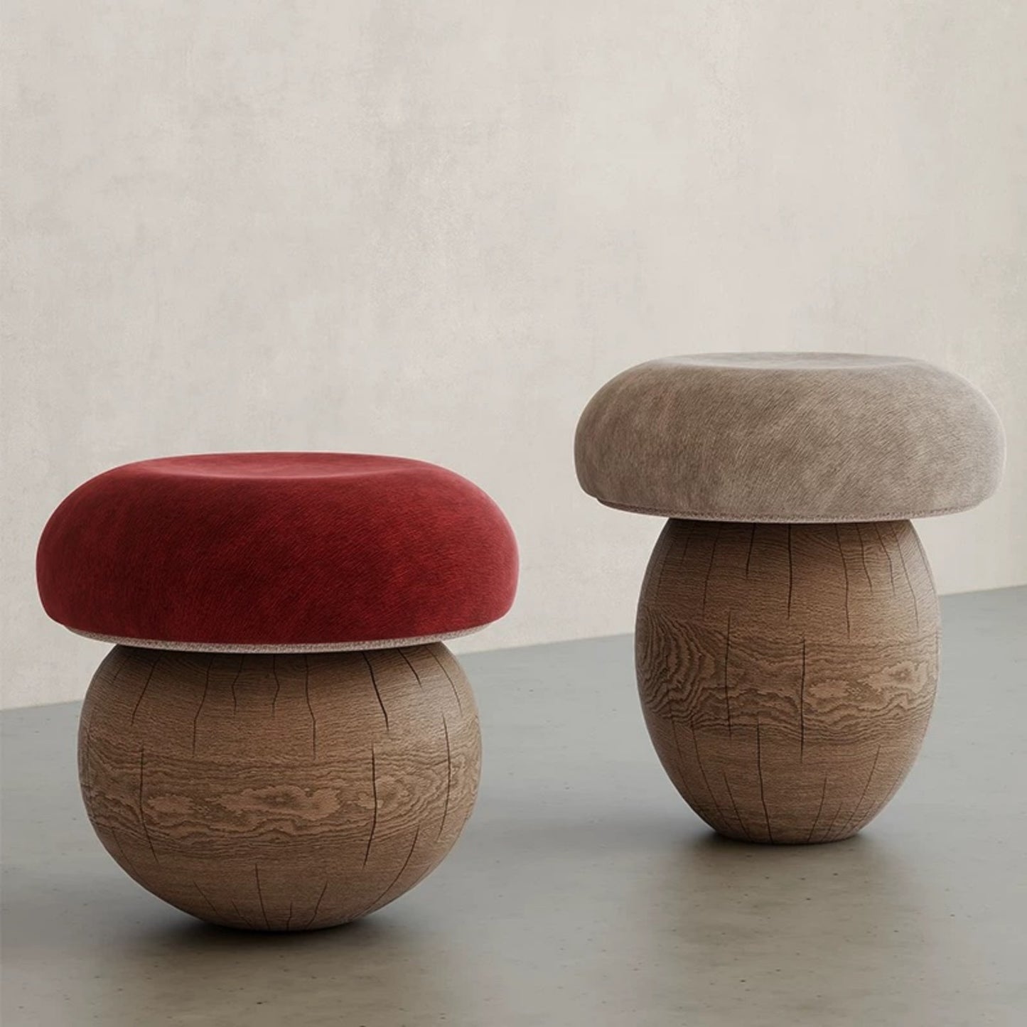 Mushroom Shaped Vanity Stool, Modern Upholstered Makeup Chair