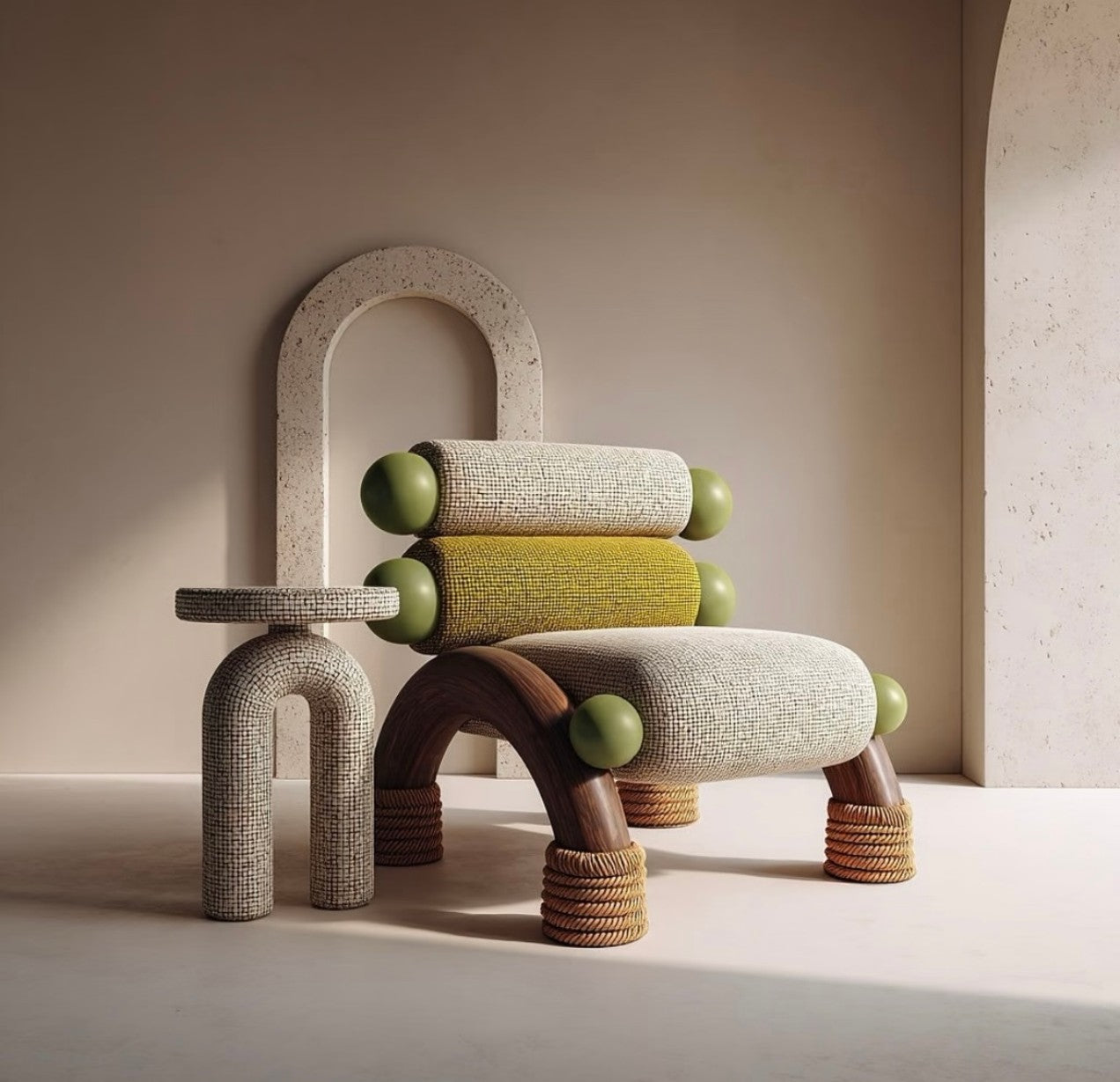 Modern Artistic Lounge Chair – Creative Geometric Designer Armchair