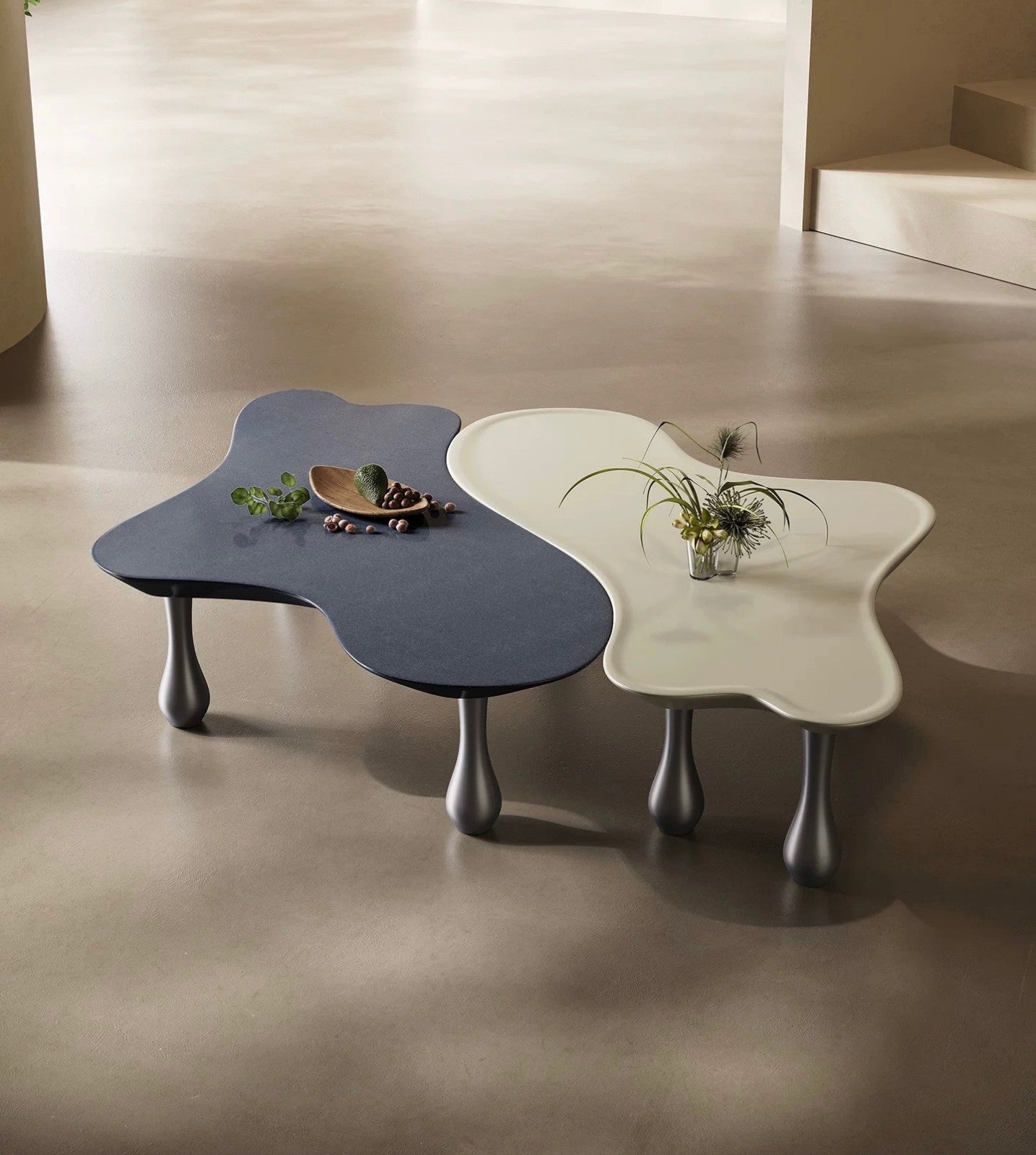 Abstract Cloud Shape Coffee Table, Modern Sculptural Living Room Table