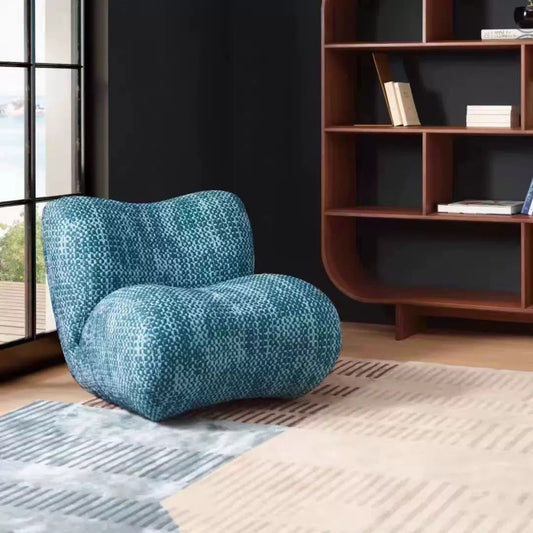 Blue Modern Lounge Chair, Contemporary Upholstered Accent Chair, Reading Chair for Living Room