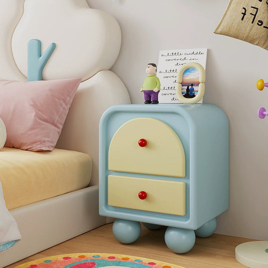 Cute Pastel Nightstand with Drawers, Kids’ Bedroom Storage Cabinet