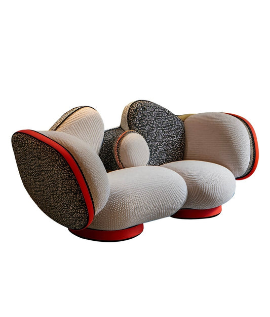 Contemporary Patchwork Designer Sofa – Artistic Multicolor Modern Couch