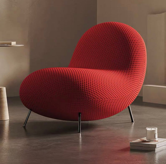 Red Modern Minimalist Lounge Chair, Contemporary Accent Armchair