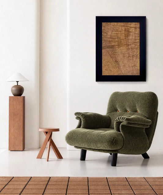 Olive Green Modern Armchair, Mid-Century Tufted Accent Chair